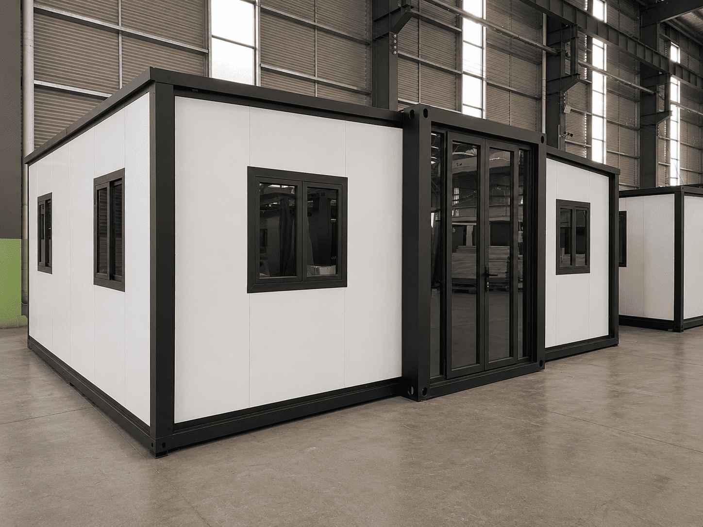 Расширяемый контейнерный дом Casa Box 20 футов | Минималистский черно-белый 2B1B