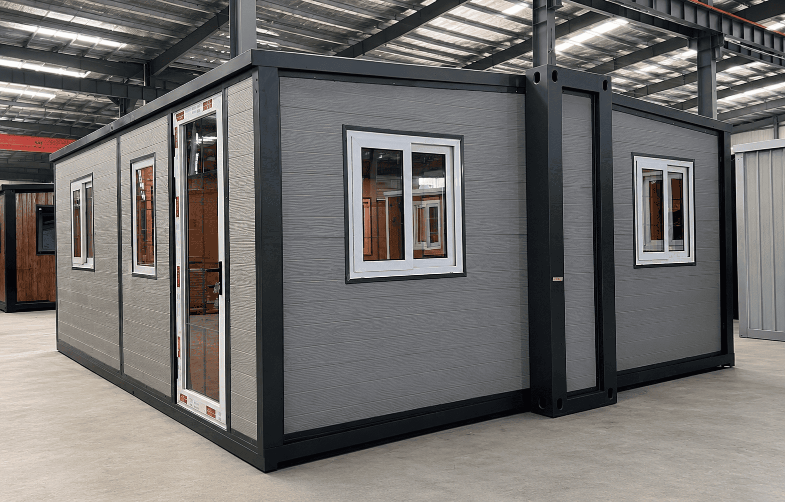 Расширяемый контейнерный дом Casa Box 20 футов F700 | Современный серый офисный отсек