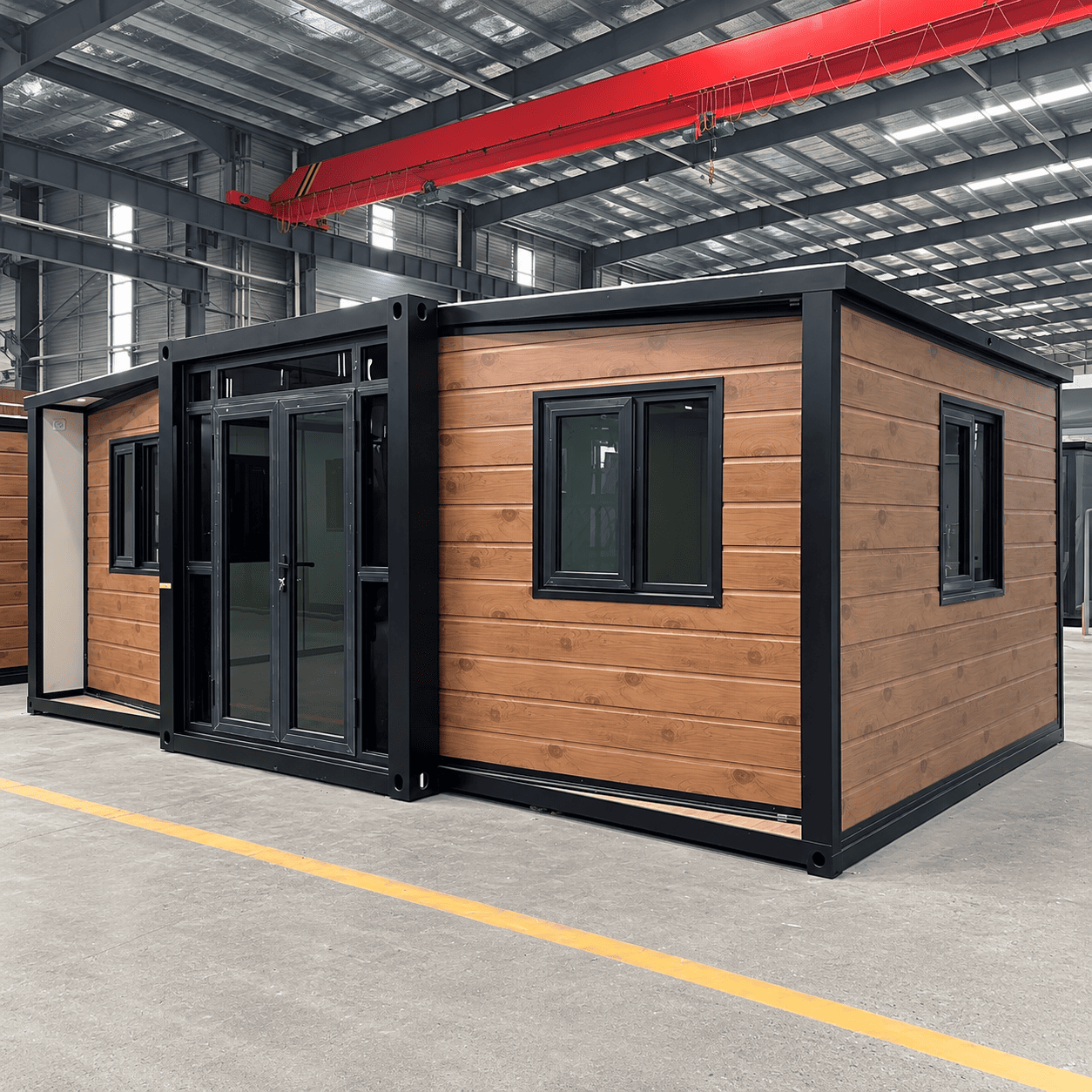 Расширяемый контейнерный дом Casa Box 15 футов | Сборный деревянный каркас с черной рамкой