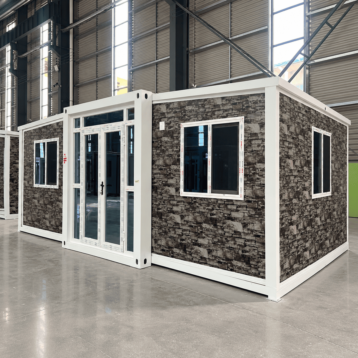 Casa Box 15-футовый расширяемый контейнер для дома | Домик с текстурой камня